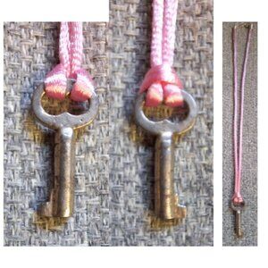 Vintage Key Ribbon Necklace